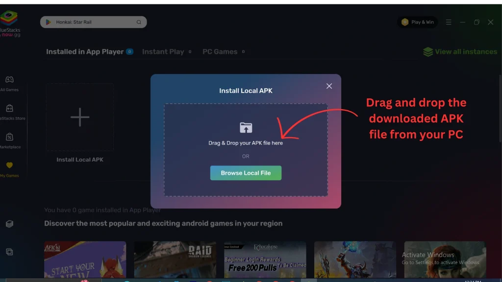 Now, select the downloaded file