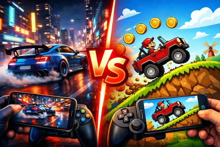 Drive Zone Online vs Hill Climb Racing